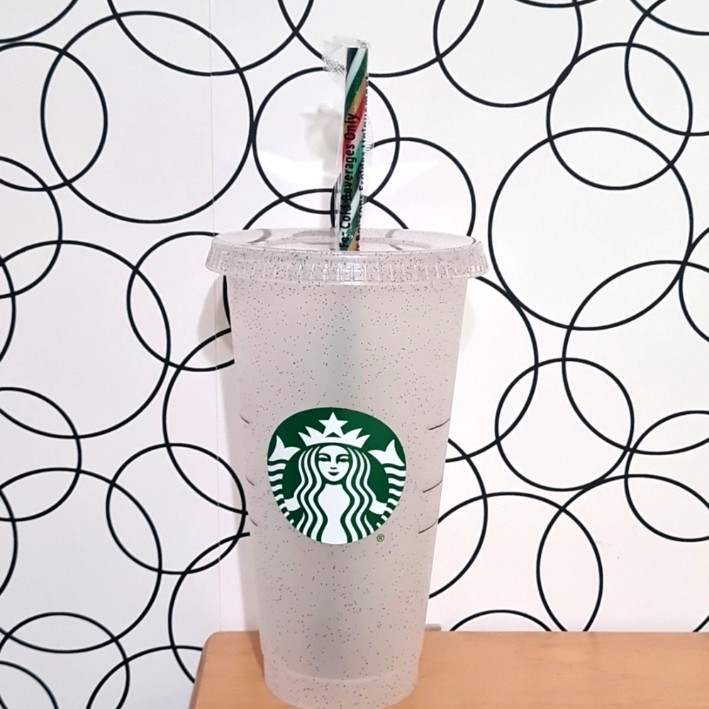 Starbucks- green and red glitter cold cup